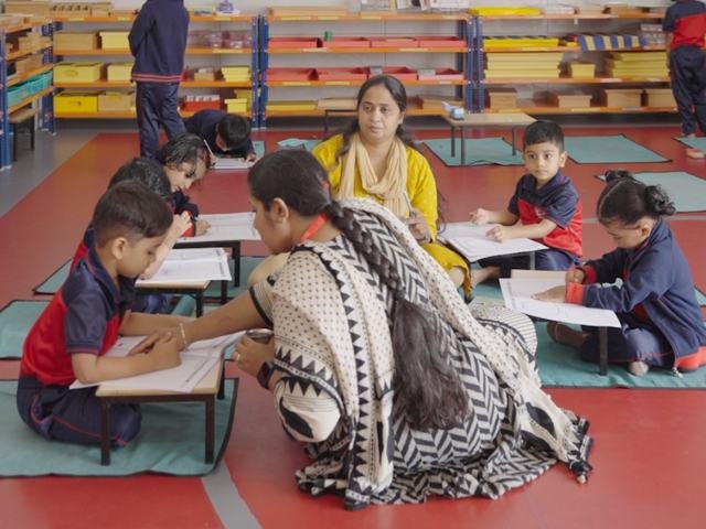 Children learning at Chitrakoota Montessori